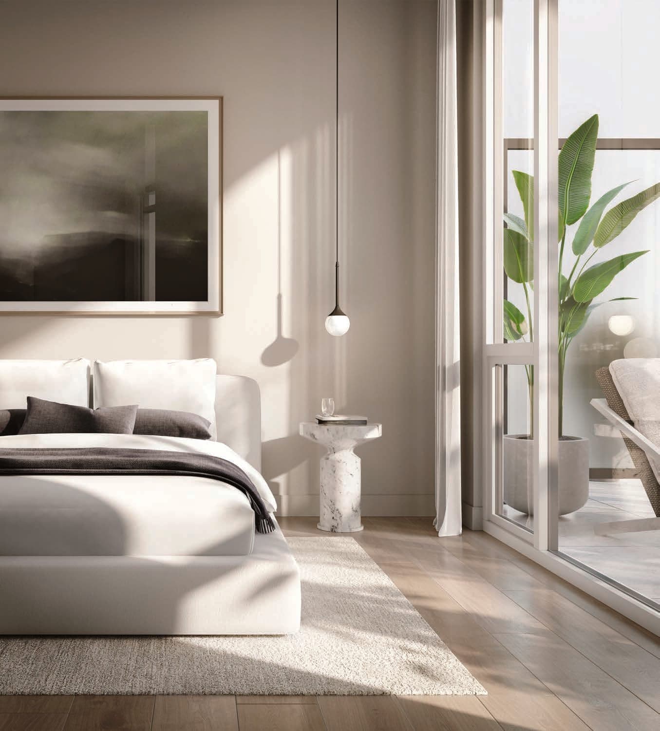 1 Bed + Den interior. Artist's concept.
